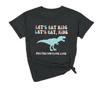 T-shirt amusant pour femme avec inscription « Eat » - Avec signe de ponctuation sauve des vies - T-shirt avec col rond - Grandes tailles - Pour loisirs, fitness, entraînement, sport - Manches courtes