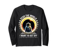 T-shirt amusant pour homme Espace pour homme Stop the World Let Me Off Manche Longue