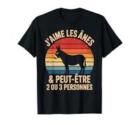 T Shirt Âne Garçon Fille J'aime Les Ânes et 2 ou 3 Personnes T-Shirt