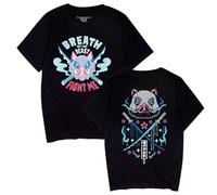 T-shirt Anime Kimetsu no Yaiba Kimetsu no Yaiba Hashibira Inosuke Harajuku Décontracté Streetwear Tee Shirt Tops, Noir , XL