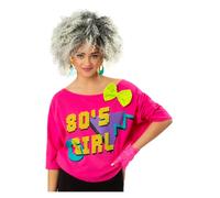 T-Shirt Années 80 Femme Disco Rétro Rewind Néon Accessoire De Costume Haut
