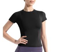 T-Shirt Anti UV Femme Manches Courtes Chemise de Plage Protection UV Tee Shirt de Sport UPF 50+ Course Léger Respirant Fonctionnel Séchage Rapide Pullover de Randonnée Surf Natation Course Pas Cher