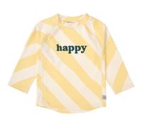 T-shirt anti-uv manches longues rayures jaune pâle et sel marin (4-5 ans)