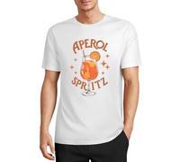 T-shirt Aperol Spritz pour homme - T-shirt créatif pour femme avec inscription « Aperol » - Design rétro et minimaliste - Parfait pour les amateurs d'apéritif, Blanc., L