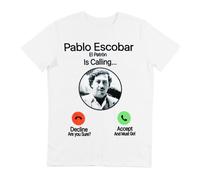 T-shirt - Appel de Pablo Escobar - Motif humoristique - Manches courtes - Coupe ajustée M