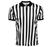 T-Shirt Arbitre Noir et Blanc, Maillot Officiel Arbitre col retourné Ref Uniforme Arbitre pour Basket-Ball Football Football Maillot Arbitre rayé Uniforme Arbitre de Football ref t-Shirt Homme Femme