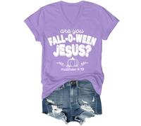 T-shirt « Are You Fall O Ween Jesus », « are You Fall-O-Ween Jesus », chemises d'Halloween citrouille pour femme et homme, Violet-V, XXL