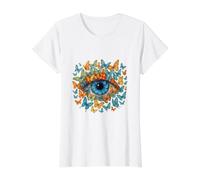 T-Shirt Art surréaliste œil Papillon T-Shirt Graphique avec Valeur