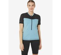 T-shirt ASICS Fujitrail Half Zip manche courte bleu clair noir femme - L