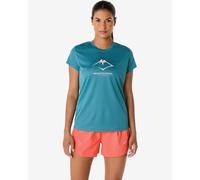 Maillot manches courtes asics fujitrail logo bleu femme