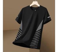 T-shirt athlétique en polyester pour hommes, anti-humidité, solide | Matériau en polyester, texture respirante, légèrement élastique, facile d'entretien, durable pour un usage quotidien