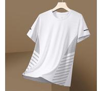 T-shirt athlétique en polyester pour hommes, anti-humidité, solide | Matériau en polyester, texture respirante, légèrement élastique, facile d'entretien, durable pour un usage quotidien