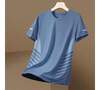 T-shirt athlétique en polyester pour hommes, anti-humidité, solide | Matériau en polyester, texture respirante, légèrement élastique, facile d'entretien, durable pour un usage quotidien