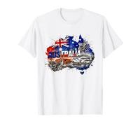T-Shirt Australie, Motif Carte du Drapeau Australien T-Shirt