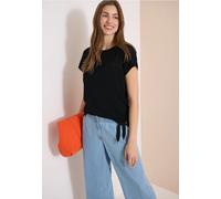 T-shirt avec boatneck et insert en mesh