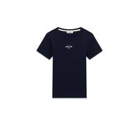 T-shirt avec bordures cÃŽtelÃ©es et brodÃ© femme Guess Noir XL