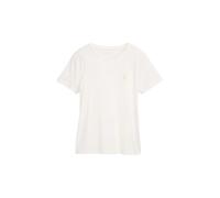T-shirt avec broderie florale femme Tom Tailor Blanc XL
