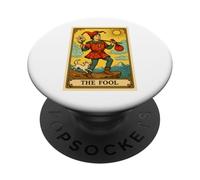 T-Shirt avec Carte The Fool Tarot, Motif Tarot des arcanes majeurs PopSockets PopGrip Adhésif