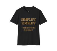 T-shirt avec citation inspirante Simplify, T-shirt minimaliste, cadeau pour les amoureux de la nature, style décontracté, vêtements Simplify Life, noir, S