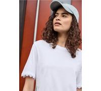 Street One Studio 3230794 T-Shirt avec détails en Crochet sur Les Manches pour Femme, Blanc, 44