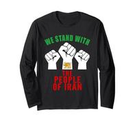 T-Shirt avec Drapeau « We Stand with Iranian People Raised Fists » Manche Longue
