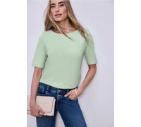 Street One 3228108 T-Shirt avec col Bateau, Serene Green, 42 Femmes