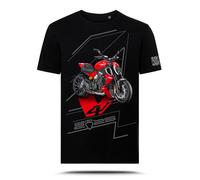 T-shirt avec graphique AZ Graphishop compatible avec Ducati Diavel V4 Red TS-FM-195, Noir , L