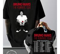 T-shirt avec imprimé dans le style de "The Romantic Tour" de Bruno Mars, chemise décontractée à manches courtes pour hommes en pur coton, ample et confortable, imprimé graphique sur les deux côtés, st