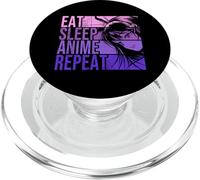 T-Shirt avec Inscription « Eat Sleep Anime Repeat » - Idée Cadeau pour Les Amateurs d'anime PopSockets PopGrip pour MagSafe