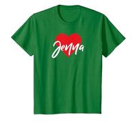 T-Shirt avec Inscription « I Love Jenna First Name » T-Shirt, Enfant, Vert Kelly, 3 Ans
