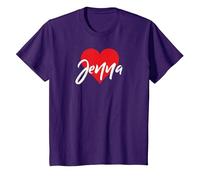 T-Shirt avec Inscription « I Love Jenna First Name » T-Shirt, Enfant, Violet, 10 Ans