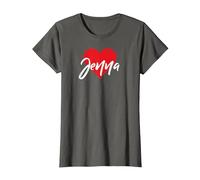T-Shirt avec Inscription « I Love Jenna First Name » T-Shirt, Femme, Asphalte, L
