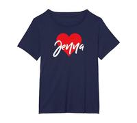 T-Shirt avec Inscription « I Love Jenna First Name » T-Shirt, Femme Grandes Tailles, Bleu Marine, 5X