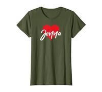 T-Shirt avec Inscription « I Love Jenna First Name » T-Shirt, Femme, Olive, L
