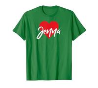 T-Shirt avec Inscription « I Love Jenna First Name » T-Shirt, Homme, Vert Kelly, XXL