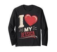 T-Shirt avec Inscription « I Love My Jessica » Manche Longue