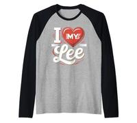 T-Shirt avec Inscription « I Love My Lee » Manche Raglan