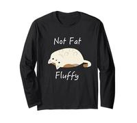 T-Shirt avec Inscription « Not Fat I'm Fluffy Cute Lazy Cat » Manche Longue