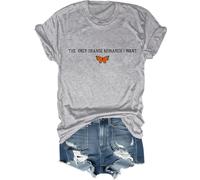 T-shirt avec inscription « The Only Monarch I Want Shirt » Motif papillon, gris, XL