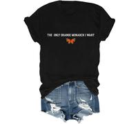T-shirt avec inscription « The Only Monarch I Want Shirt » Motif papillon, Noir , 3XL