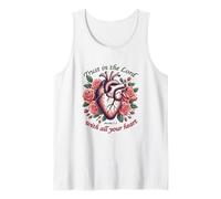 T-Shirt avec Inscription « Trust in The Lord Christian » Motif cœur Floral Débardeur