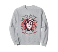 T-Shirt avec Inscription « Trust in The Lord Christian » Motif cœur Floral Sweatshirt
