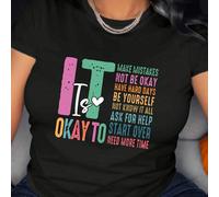 T-shirt avec l'inscription "C'est ok de faire des erreurs, une crise de santé mentale", sensibilisation à la santé mentale, t-shirt imprimé graphique "Une crise de santé mentale" pour femmes grande ta