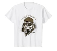 T-Shirt avec Masque Black Sabbath US Tour 78 T-Shirt, Enfant, Blanc, 8 Ans