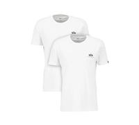 Alpha Industries Basic Small Logo T-Shirt 2 Pack pour homme Taille XS - Blanc