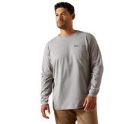 T-shirt avec poche à manches longues Ariat Rebar Cotton Strong Standard Gris M