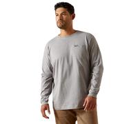 T-shirt avec poche à manches longues Ariat Rebar Cotton Strong Standard Gris S