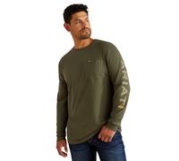 T-shirt avec poche Ã manches longues Ariat Rebar Cotton Strong Standard Vert S