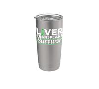 T-shirt avec ruban vert survivant d'une greffe de foie Gobelet isotherme en acier inoxydable double paroi