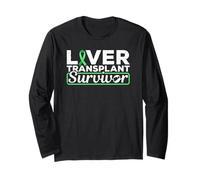 T-Shirt avec Ruban Vert survivant d'une greffe de Foie Manche Longue